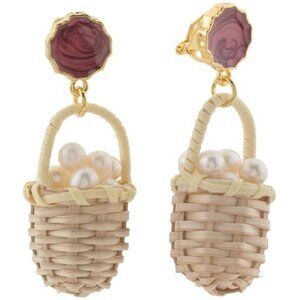 CHEFANIE Handmade Pearl Basket Earrings